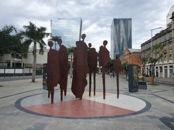 Memorial at Cais do Valongo honoring enslaved Africans in Rio de Janeiro