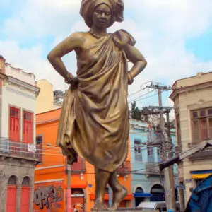 View of Christ the Redeemer during the Little Africa tour in Rio