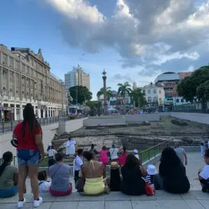 View of Christ the Redeemer during the Little Africa tour in Rio