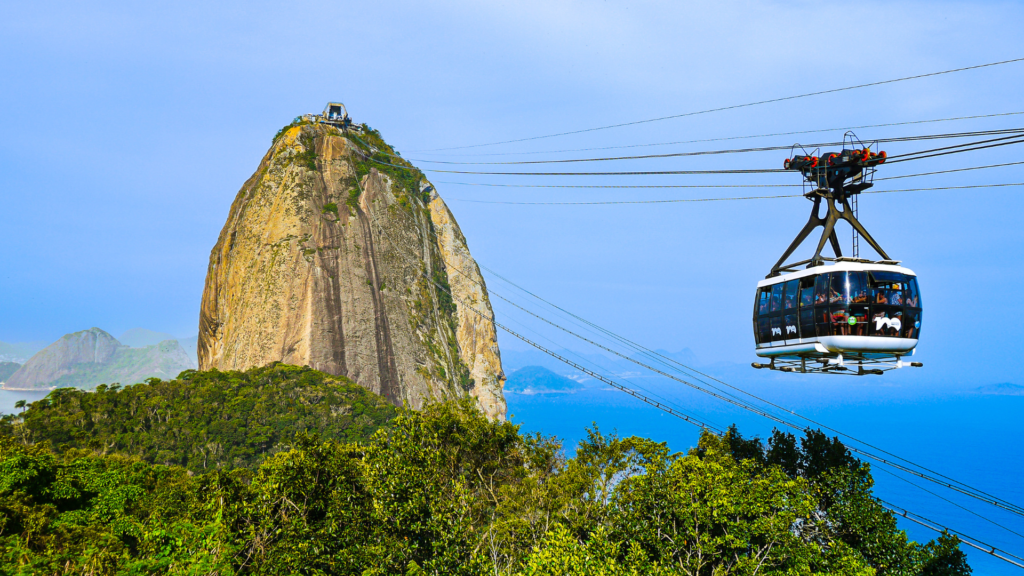 Cable car arriving at Sugarloaf Mountain in Rio de Janeiro